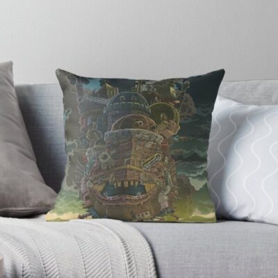 Cartoon Howl’s Moving Castle Throw Pillow