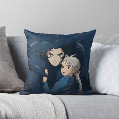 Couple Howl and Sophie Howl’s Moving Castle Throw Pillow