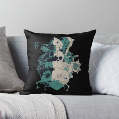 Howl’s Moving Castle Black Throw Pillow