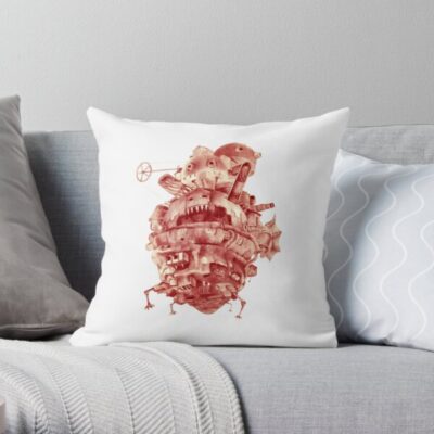 Howl’s Moving Castle In Red Throw Pillow