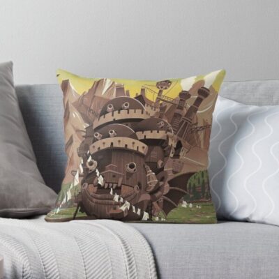 Vintage Castle Howl’s Moving Castle Throw Pillow